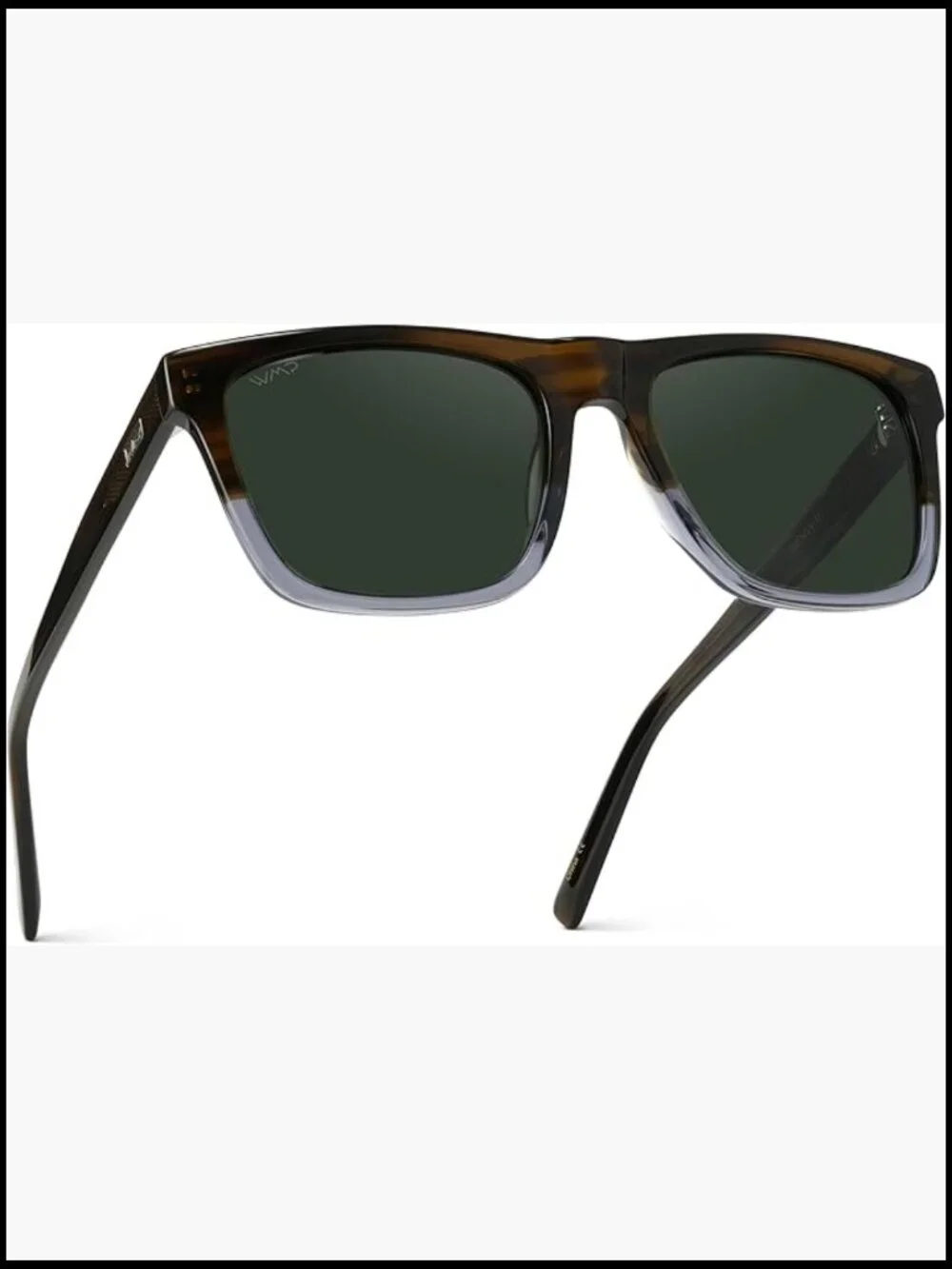 Modern Square Sunglasses for Men, Lightweight Acetate, Polarized Lenses